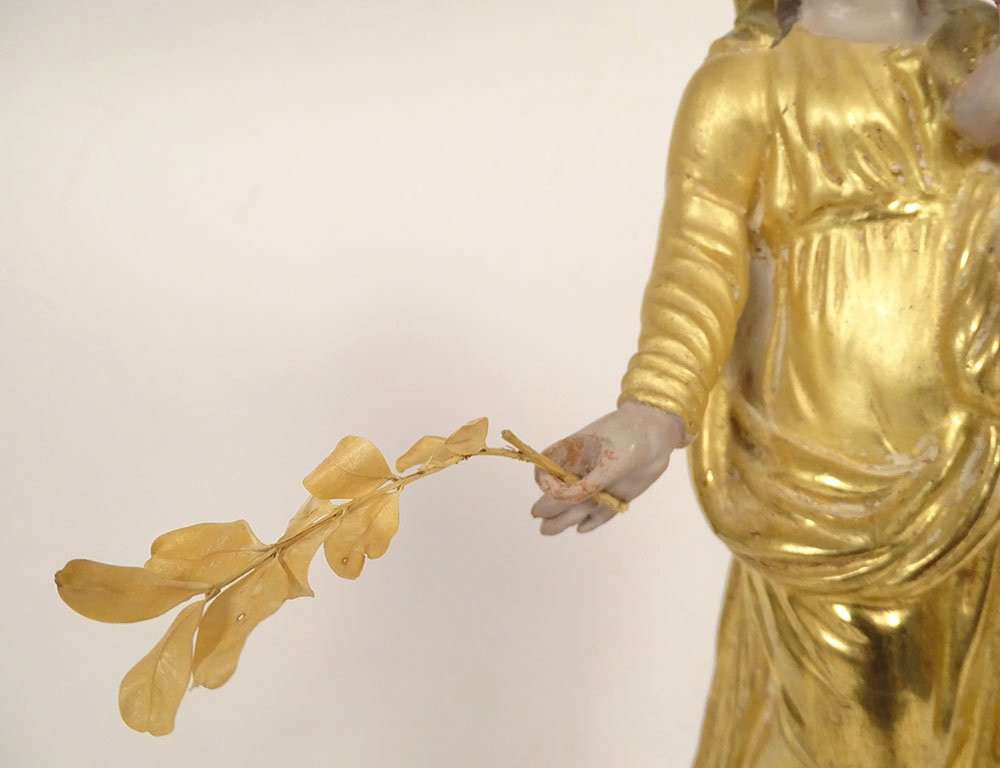 Virgin Of Marseille, Santibelli, Mary And Child Jesus, Terracotta Cherubs, 19th Century-photo-4