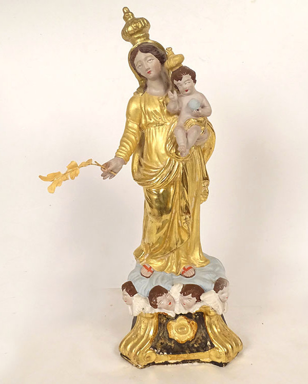Virgin Of Marseille, Santibelli, Mary And Child Jesus, Terracotta Cherubs, 19th Century
