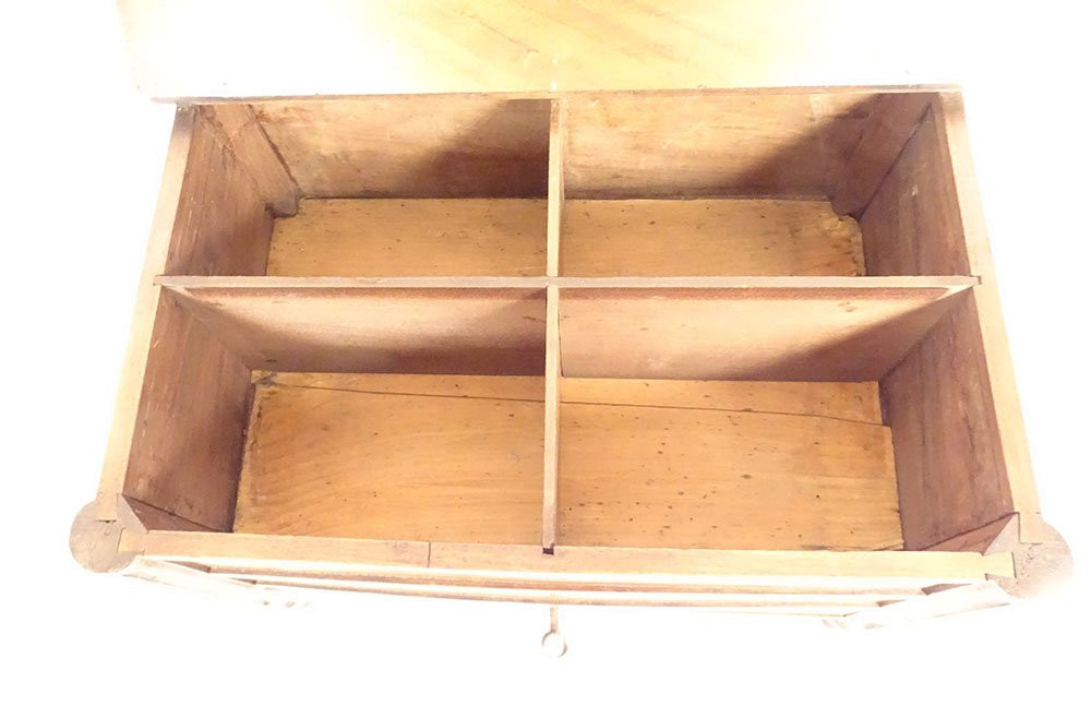 Coffret à bijoux commode de maîtrise miniature noyer colonnes fin XVIIIè-photo-3