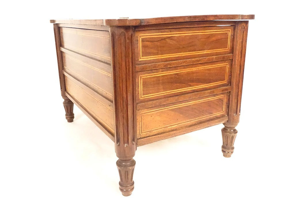 Coffret à bijoux commode de maîtrise miniature noyer colonnes fin XVIIIè-photo-8