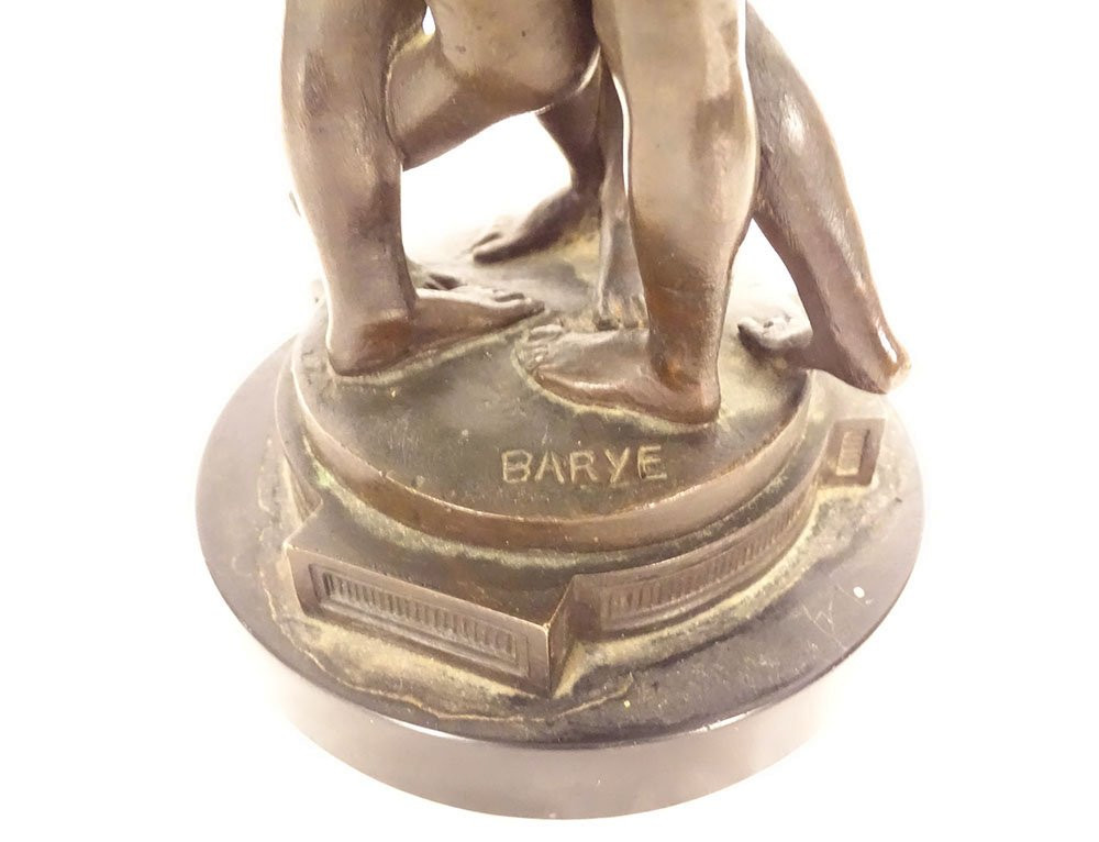 Sculpture bronze Antoine-Louis Barye Les Trois Grâces marbre XIXème siècle-photo-3