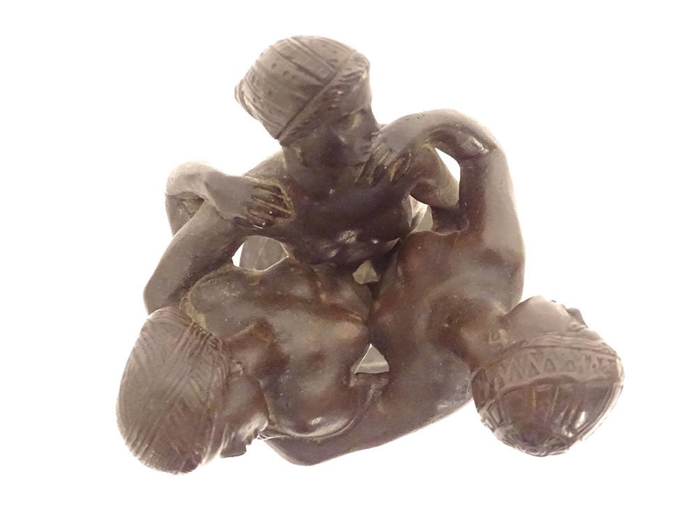 Sculpture bronze Antoine-Louis Barye Les Trois Grâces marbre XIXème siècle-photo-4