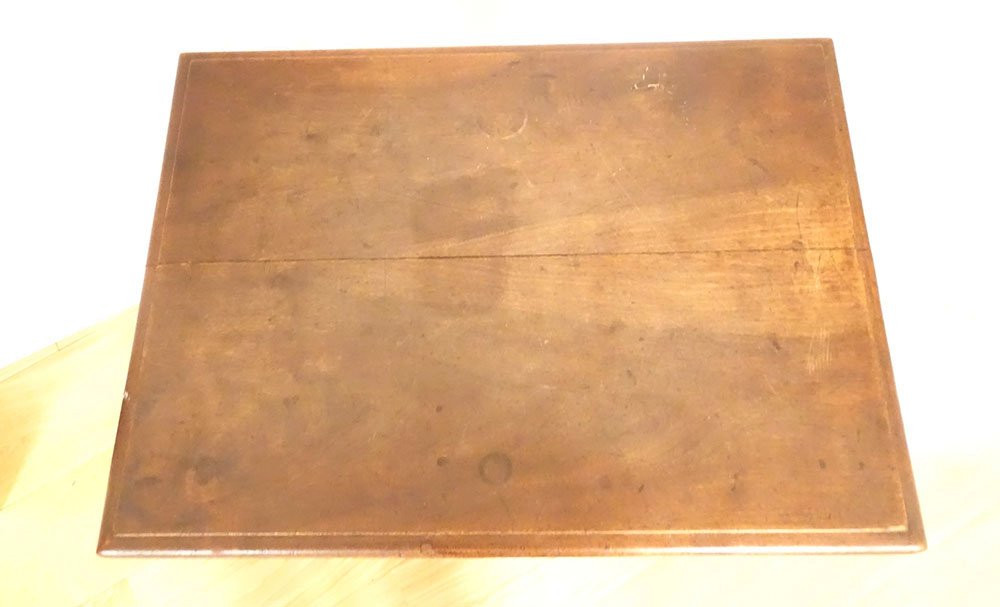 Petite table d'appoint noyer sculpté pieds balustre tiroir XVIIIème siècle-photo-2