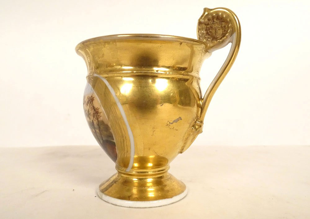 Louis-philippe Style Paris Porcelain Coffee Service With Landscaped Teapot, 19th Century-photo-7