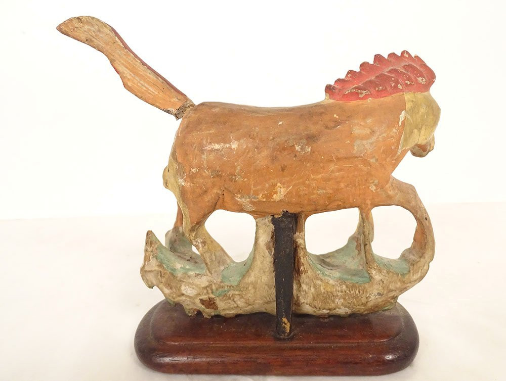 Petite sculpture cheval chinois bois sculpté laqué doré Qing Chine XVIIIème-photo-3