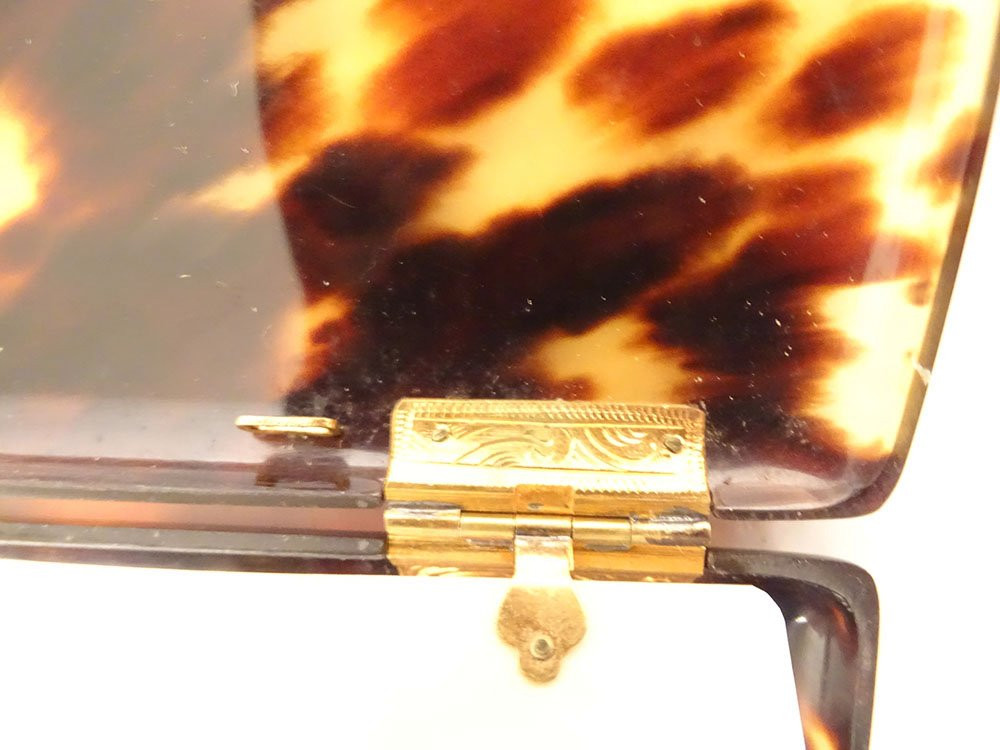 Cigarette Case, Notebook, Ballroom Purse, Tortoiseshell With Gold Trim, Napoleon III Style, 19th Century-photo-3