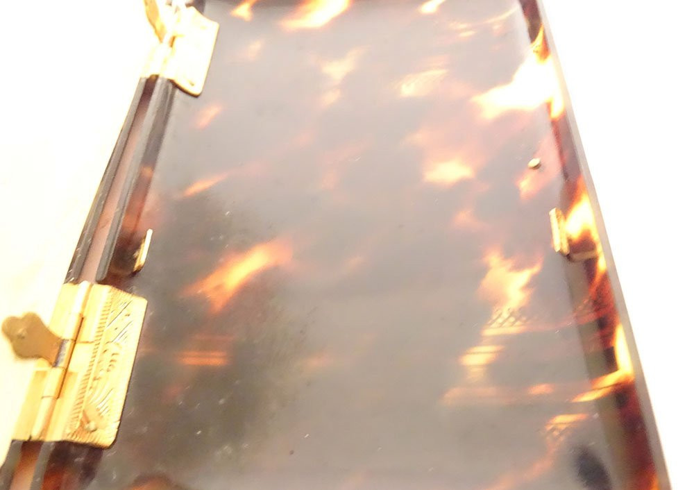 Cigarette Case, Notebook, Ballroom Purse, Tortoiseshell With Gold Trim, Napoleon III Style, 19th Century-photo-8