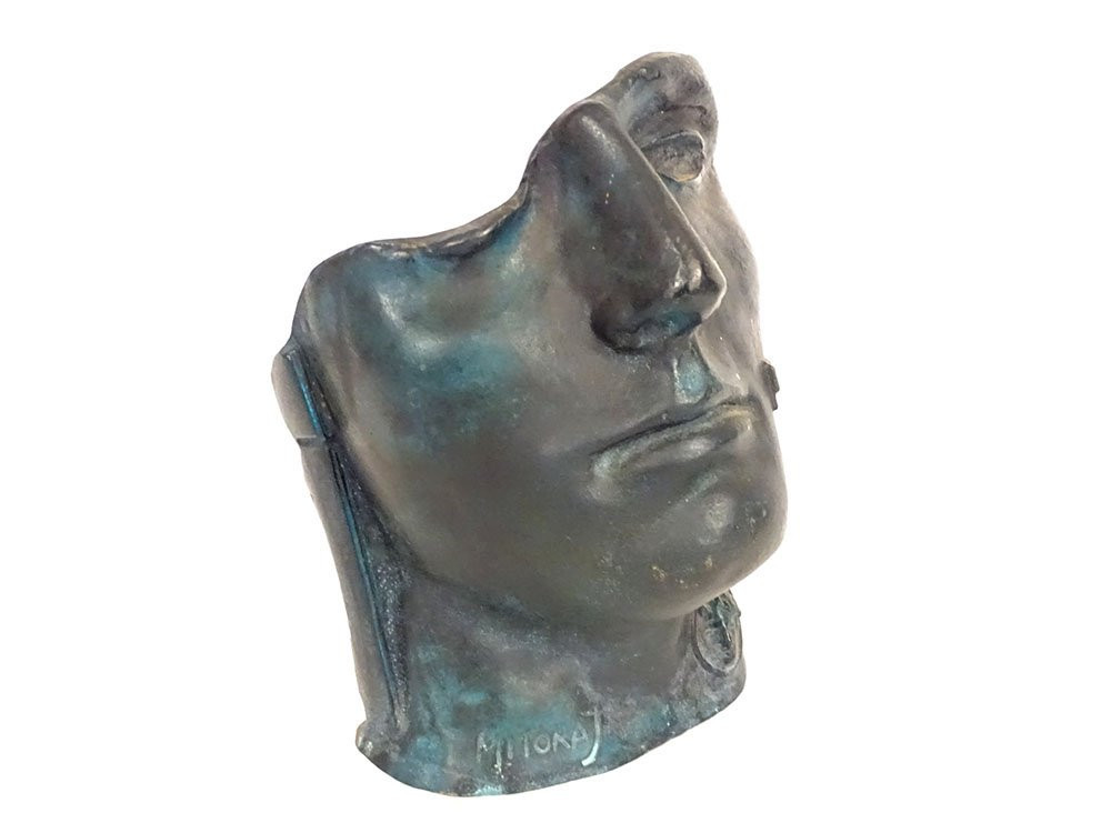 Sculpture By Igor Mitoraj, Centurion, Male Head, Bronze, Hc 910/1500, 20th Century-photo-2