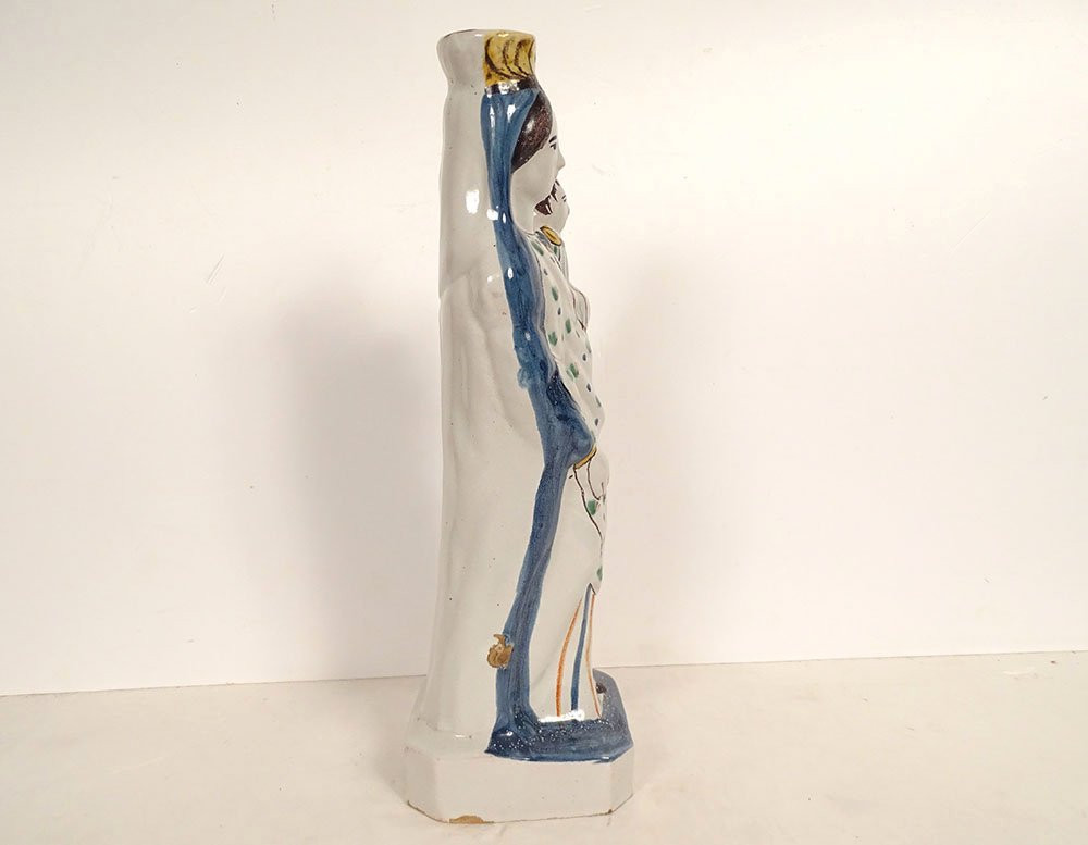 Statuette Vierge d'accouchée Sainte Marie faïence Rennes Enfant Jésus 18è-photo-1
