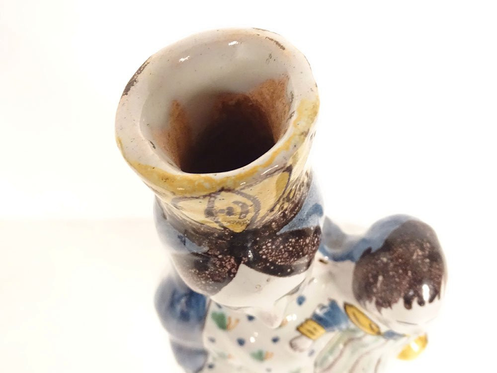 Statuette Vierge d'accouchée Sainte Marie faïence Rennes Enfant Jésus 18è-photo-5