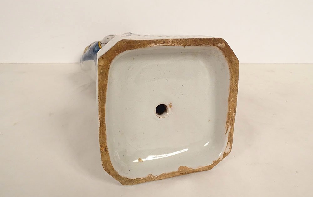 Statuette Vierge d'accouchée Sainte Marie faïence Rennes Enfant Jésus 18è-photo-6