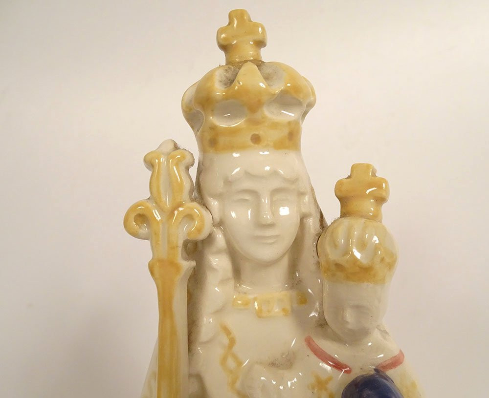 Quimper Earthenware Statuette Of Jeanne Levêque, Our Lady Of Deliverance, Quintin Basilica-photo-3