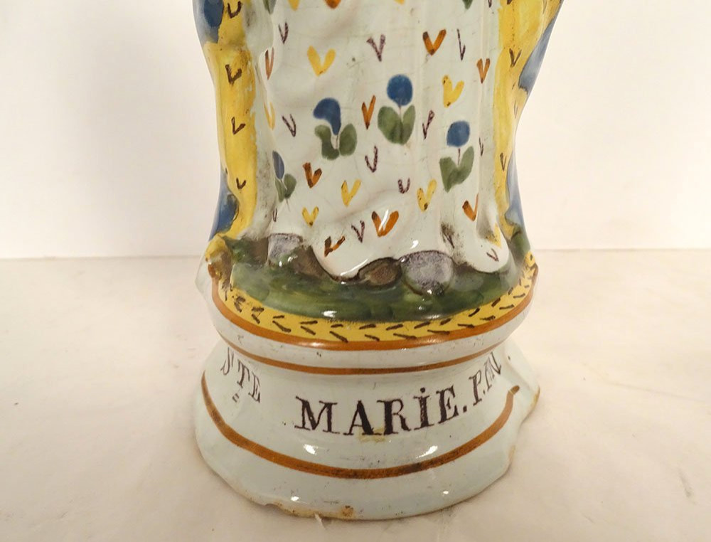 Virgin Mary After Childbirth, Crowned, Saint Mary, Earthenware, Rennes, Infant Jesus, 18th Century-photo-4