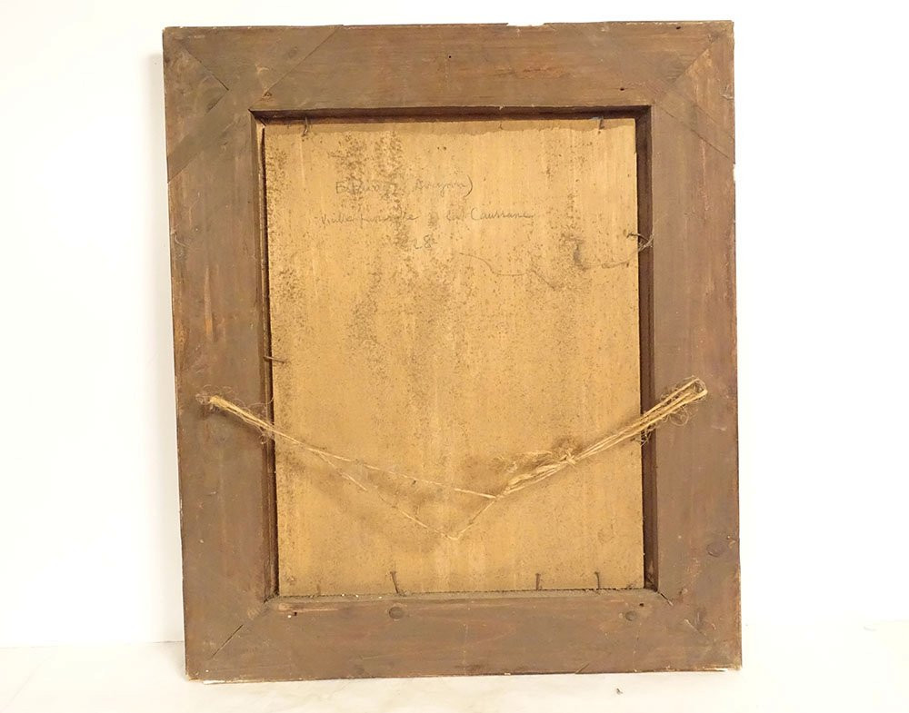 Hsp Painting By André Béronneau, View Of The Coussane Estaing Footbridge, Aveyron, 20th Century-photo-4