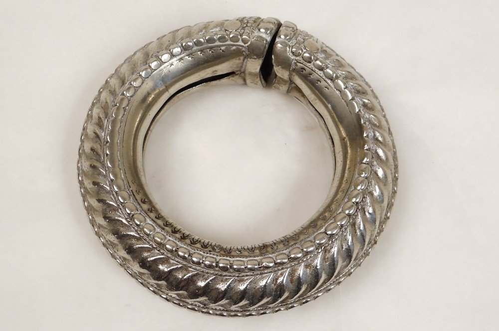 Bracelet argent massif Maroc Maghreb Sahara amazigh XIXème siècle-photo-3