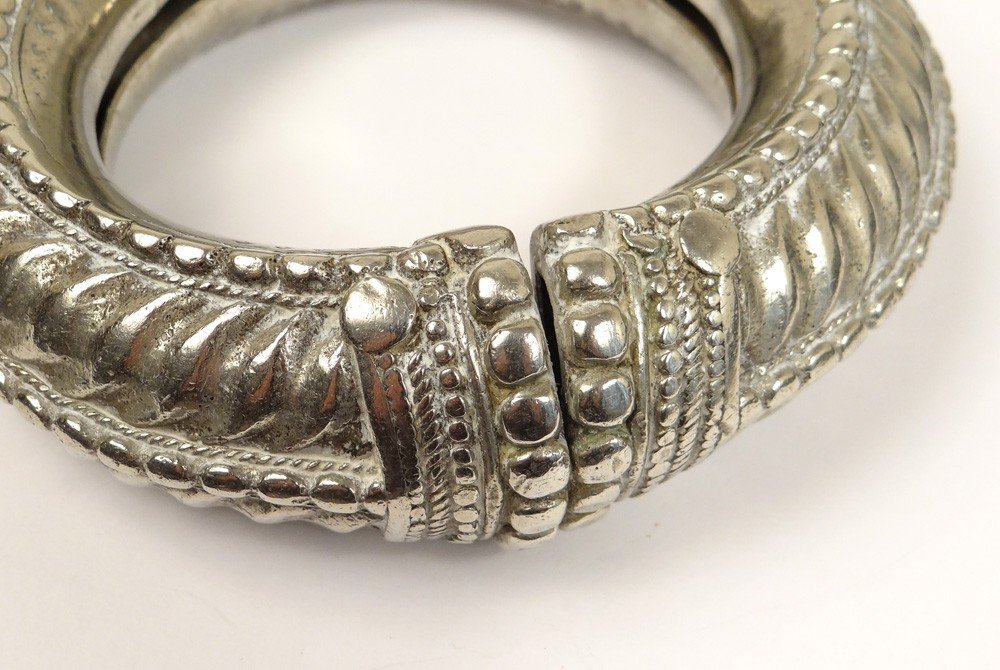 Bracelet argent massif Maroc Maghreb Sahara amazigh XIXème siècle-photo-4