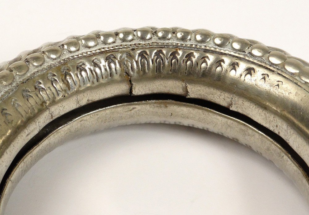 Bracelet argent massif Maroc Maghreb Sahara amazigh XIXème siècle-photo-2