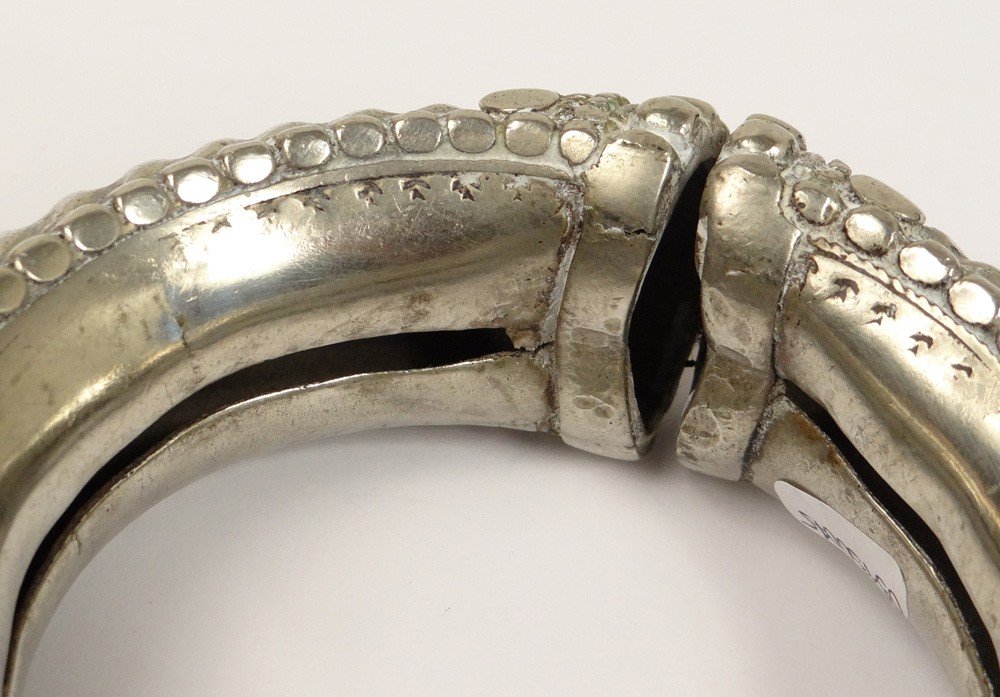 Bracelet argent massif Maroc Maghreb Sahara amazigh XIXème siècle-photo-3