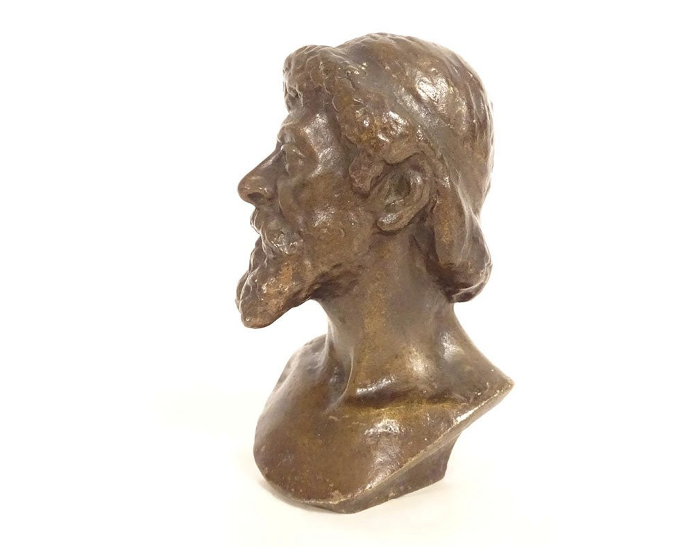 Bronze Sculpture Bust Of Michelangelo Buonarroti, 19th Century-photo-2