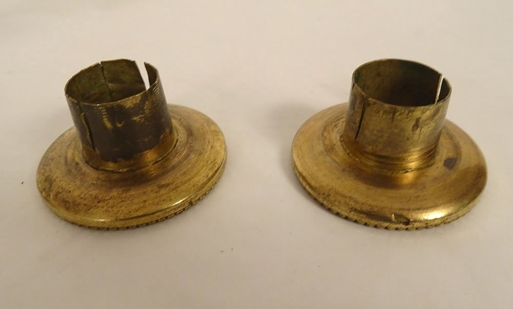 Pair Of Small Louis XVI Style Gilt Bronze Candlesticks With Grape Flowers, 19th Century-photo-4