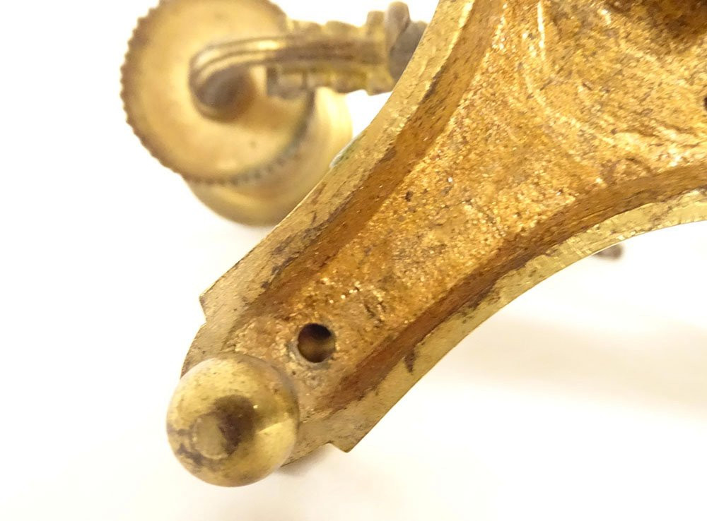 Paire candélabres 2 feux Louis XVI bronze doré bougeoirs Napoléon III XIXème-photo-4