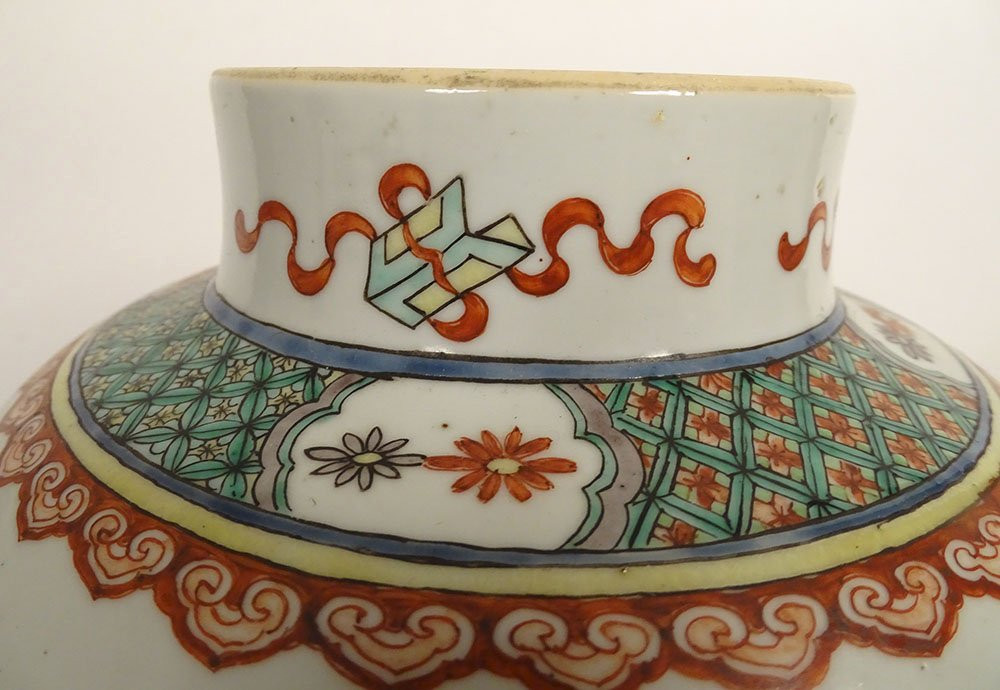 Paire pots couverts potiches porcelaine chinoise famille verte fleurs XIXè-photo-8