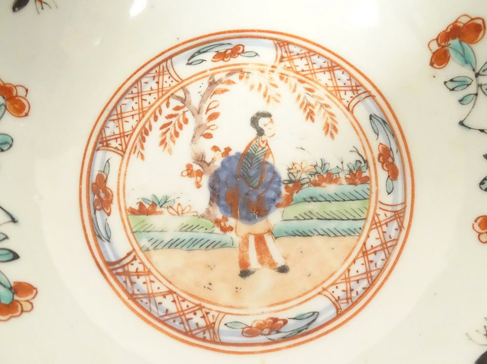 Chinese Bowl, Dutch East India Company, Amsterdam, Bon, Figures, 18th Century-photo-4