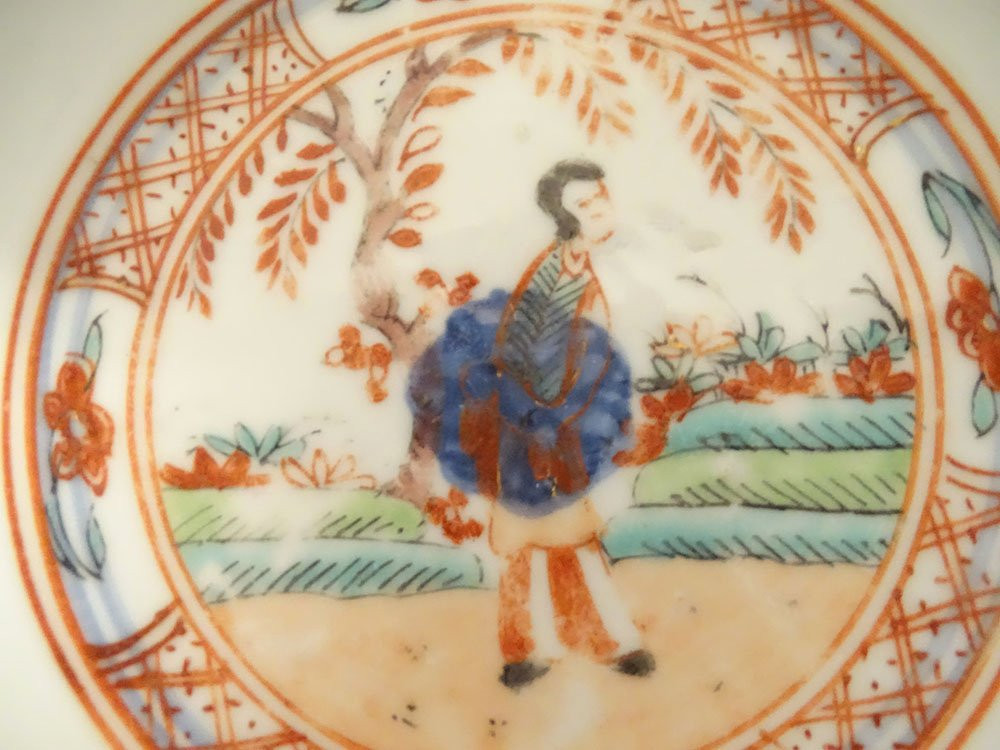 Chinese Bowl, Dutch East India Company, Amsterdam, Bon, Figures, 18th Century-photo-2