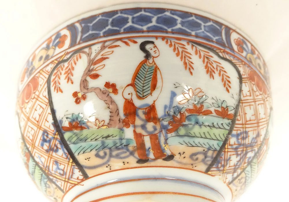 Chinese Bowl, Dutch East India Company, Amsterdam, Bon, Figures, 18th Century-photo-3
