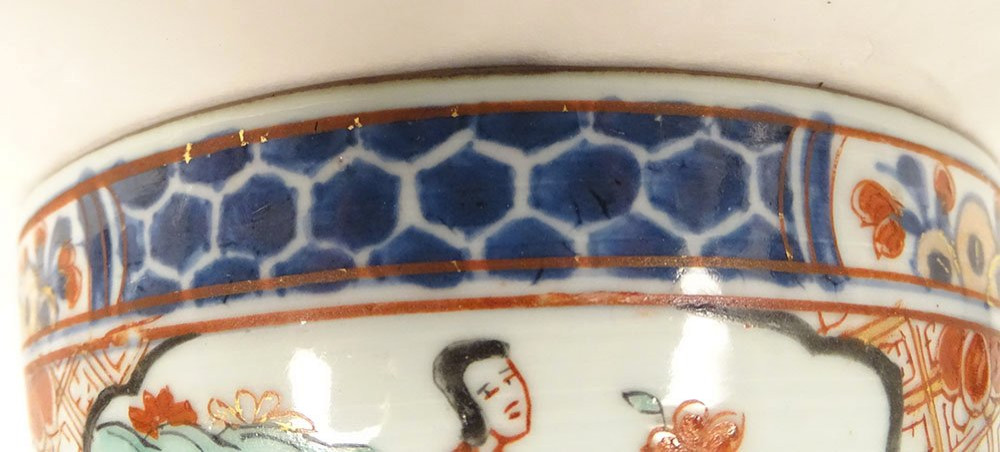 Chinese Bowl, Dutch East India Company, Amsterdam, Bon, Figures, 18th Century-photo-4