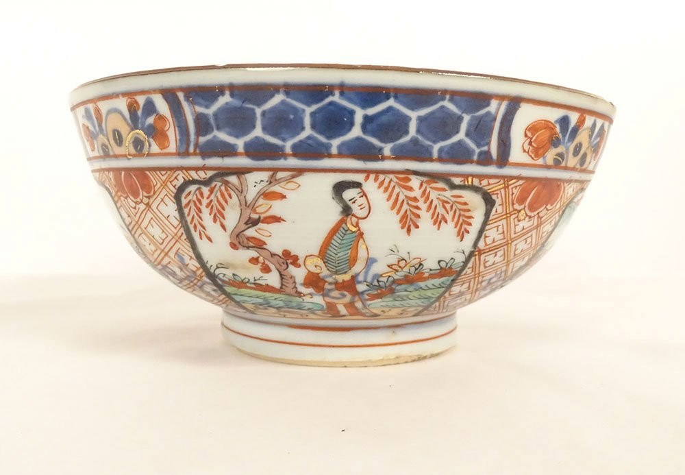 Chinese Bowl, Dutch East India Company, Amsterdam, Bon, Figures, 18th Century-photo-8