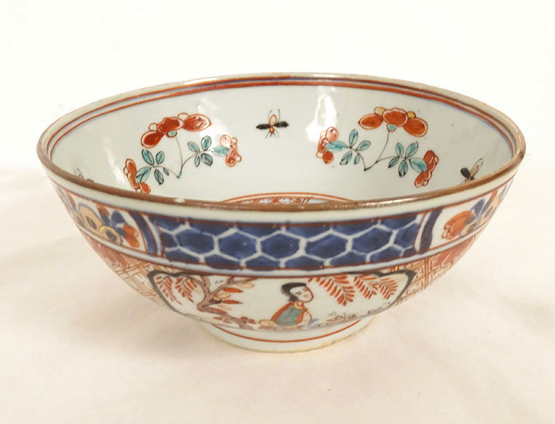 Chinese Bowl, Dutch East India Company, Amsterdam, Bon, Figures, 18th Century