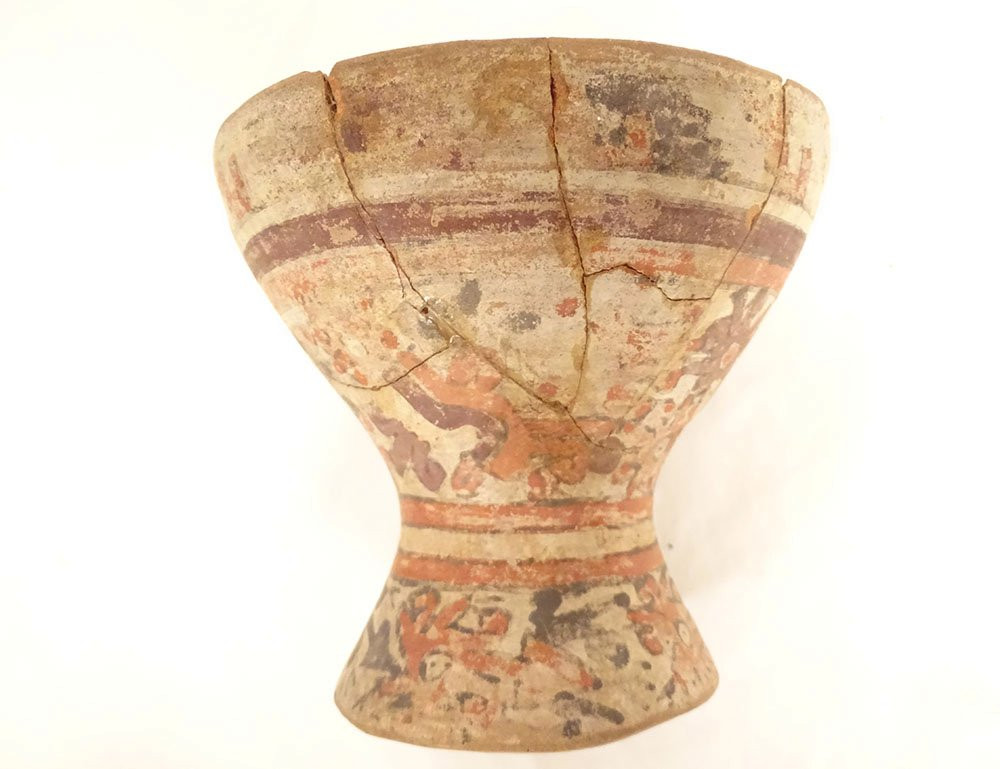 Coupe bol piédouche précolombien Mixtèque Puebla Cholula Mexique terre-photo-2