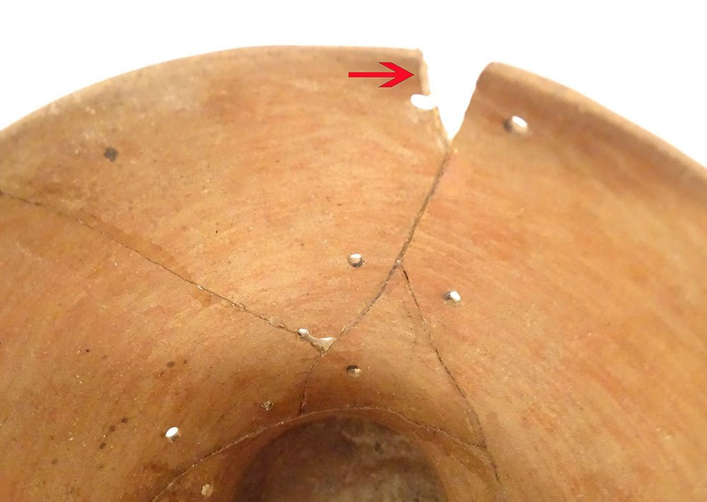 Coupe bol piédouche précolombien Mixtèque Puebla Cholula Mexique terre-photo-5