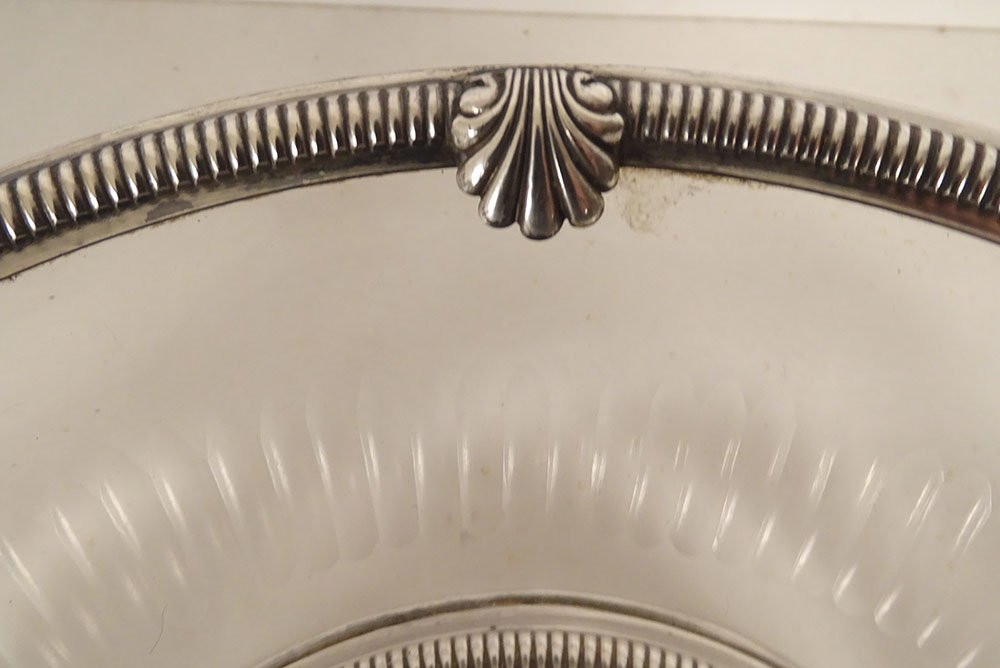 Paire coupes centres de table argent massif Minerve cristal Baccarat XIXème-photo-3