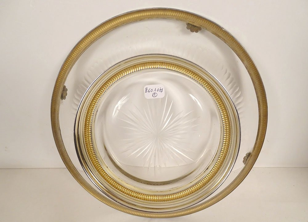 Paire coupes centres de table argent massif Minerve cristal Baccarat XIXème-photo-4