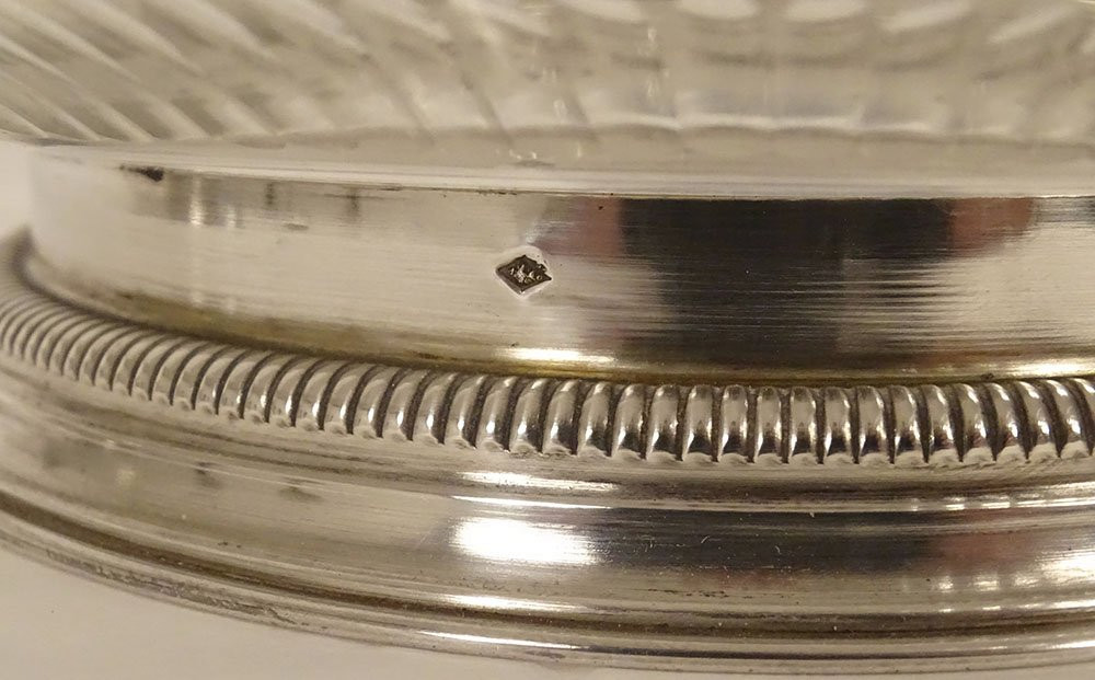 Paire coupes centres de table argent massif Minerve cristal Baccarat XIXème-photo-3