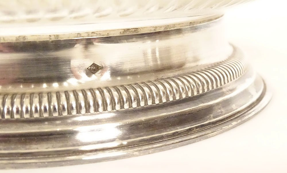 Paire coupes centres de table argent massif Minerve cristal Baccarat XIXème-photo-5
