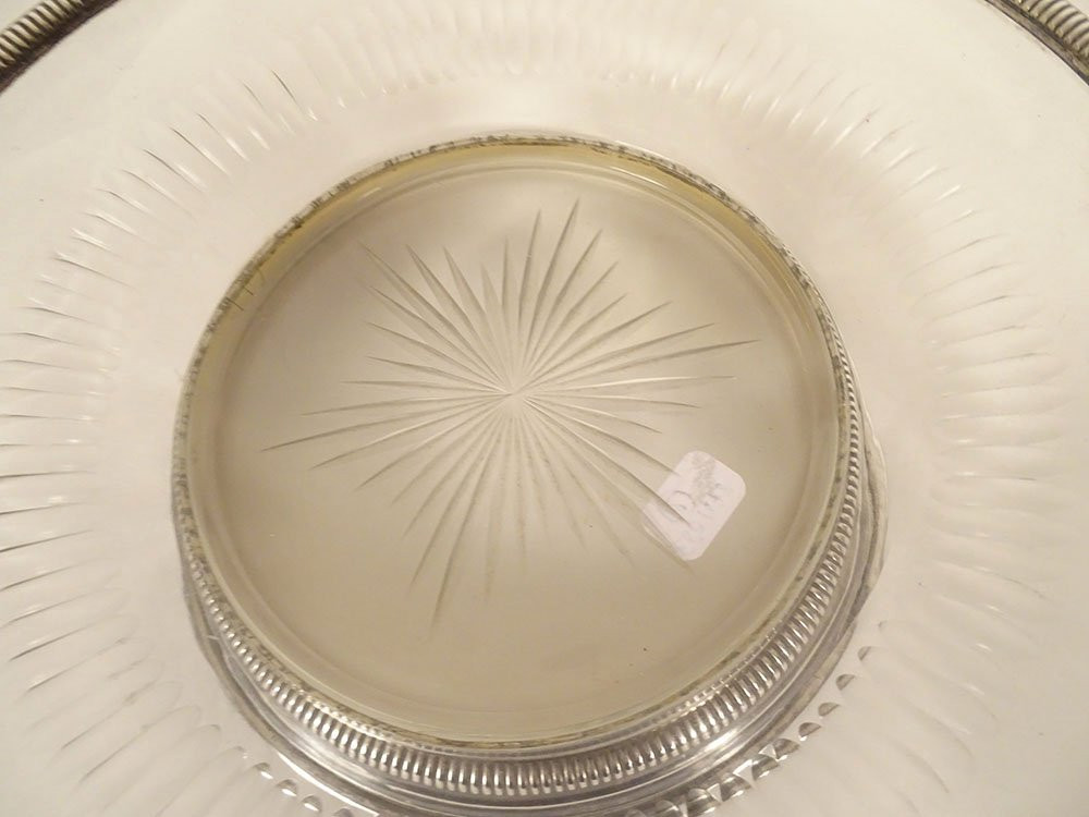 Paire coupes centres de table argent massif Minerve cristal Baccarat XIXème-photo-6