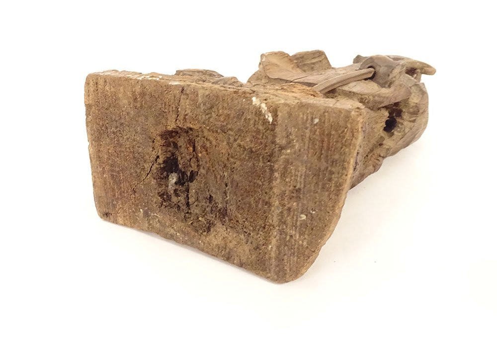 Small Carved Wooden Statue Of The Breton Saint Saint-hervé, Wolf, Brittany, 19th Century-photo-8