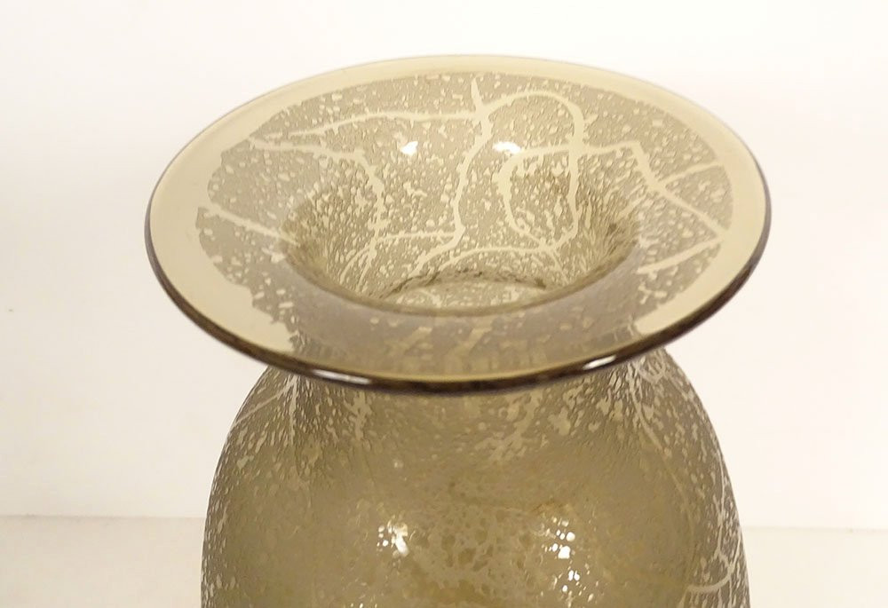 Frosted Crystal Baluster Vase, Daum Color, Nancy, France, Art Deco, Early 20th Century-photo-2