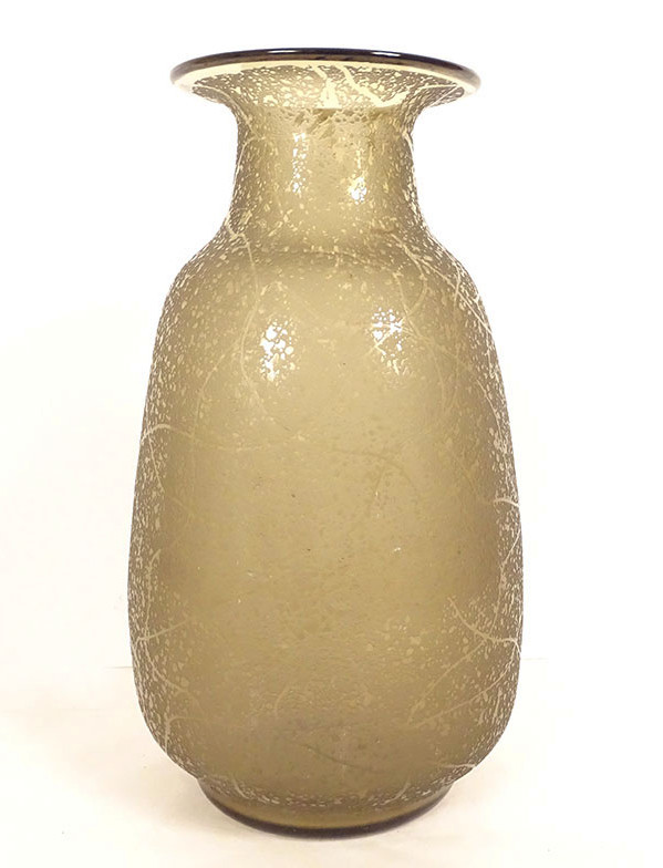 Frosted Crystal Baluster Vase, Daum Color, Nancy, France, Art Deco, Early 20th Century