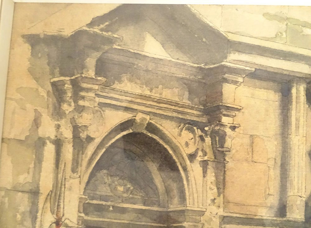 Framed Watercolor By Albert Morand, Cardinal Richelieu, Musketeers, 19th Century-photo-4