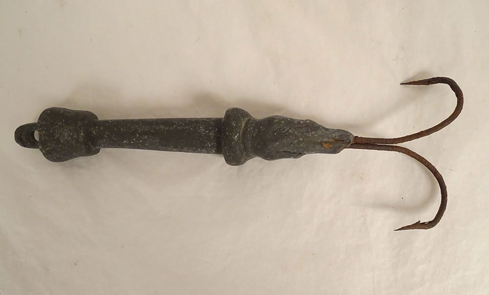 Hameçon plomb pêche à la morue Terre-Neuve Art Populaire objet marine XIXè-photo-2