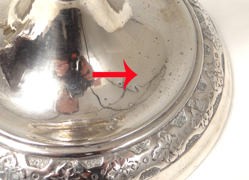 Paire bougeoirs Louis XIV communauté bronze argenté flambeaux XVIIè siècle-photo-7