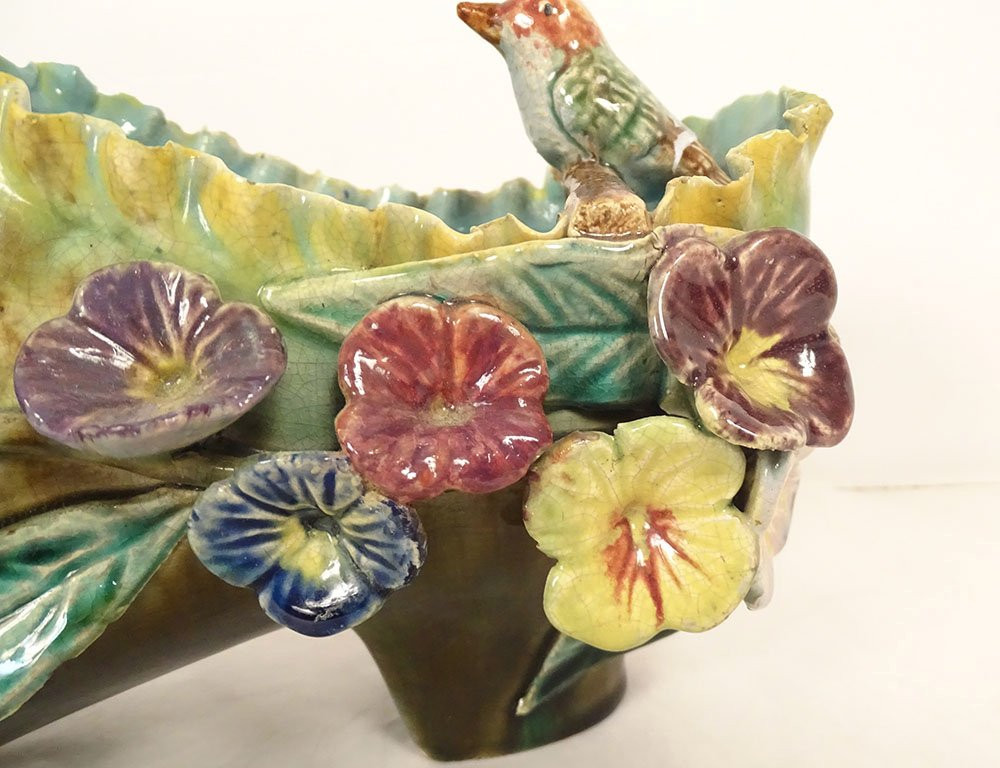 Art Nouveau 19th-century Slipper/clog With Bird And Flower Motifs-photo-4