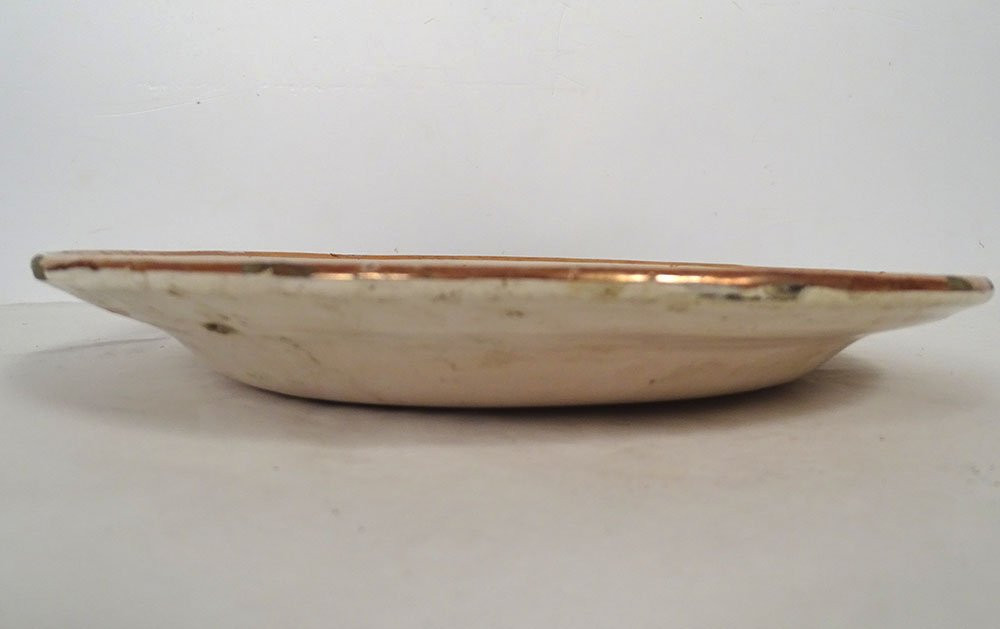 Round Hispano-moresque Earthenware Dish, Manises, Spain, Floral Reflections, 19th Century-photo-4