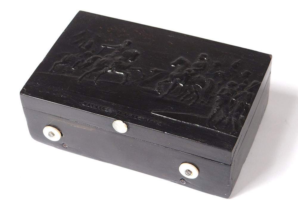 Ebonite Music Box Of Emperor Napoleon I, Battle Of Austerlitz, 19th Century