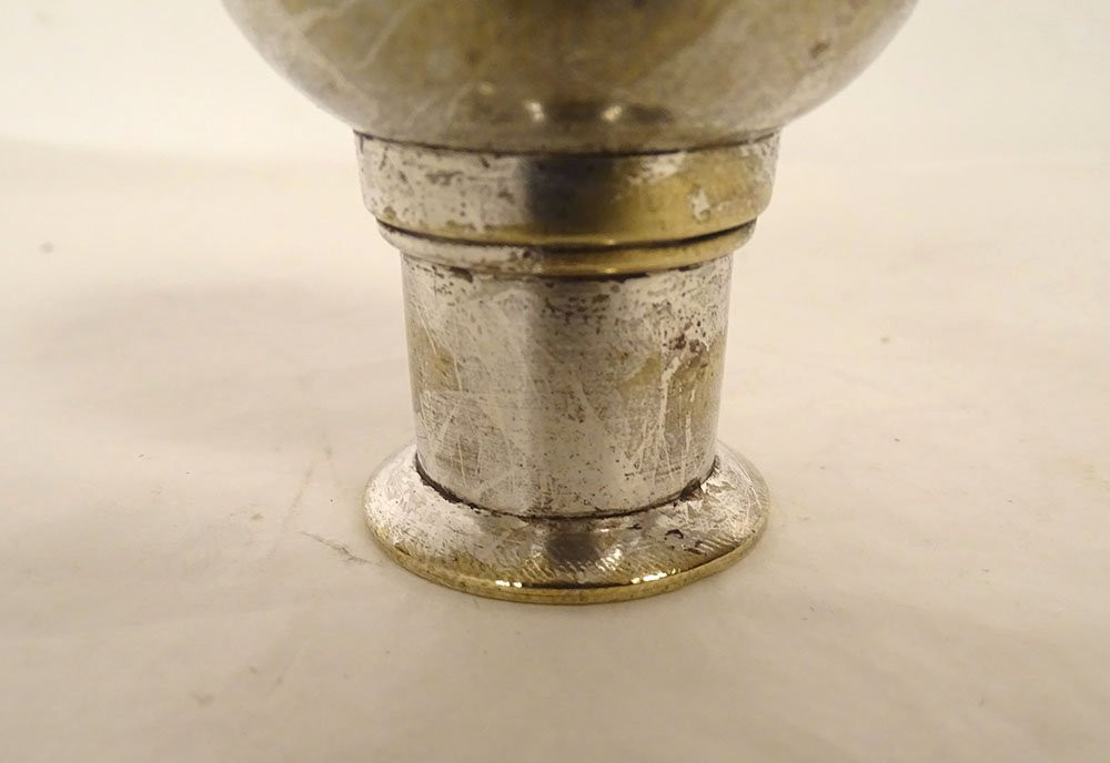 Small Traveling Ciborium For The Sick, Silvered Bronze Ointment Pot With Cross, 19th Century-photo-3