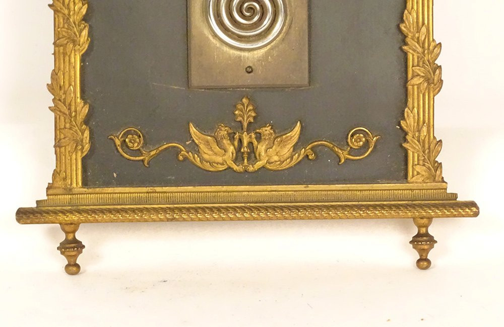 Thermomètre Empire bronze doré femmes danseuses angelots aigle XIXè siècle-photo-2